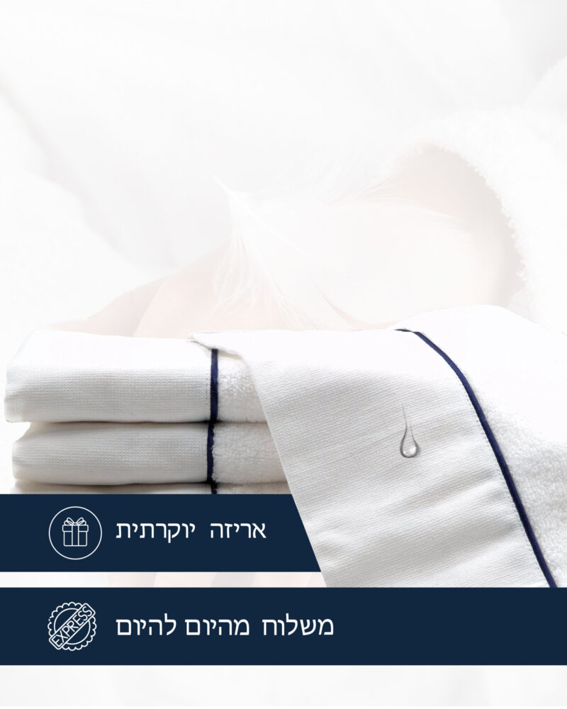 3 מגבות ידיים פס כחול